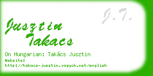 jusztin takacs business card