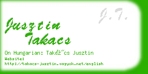 jusztin takacs business card